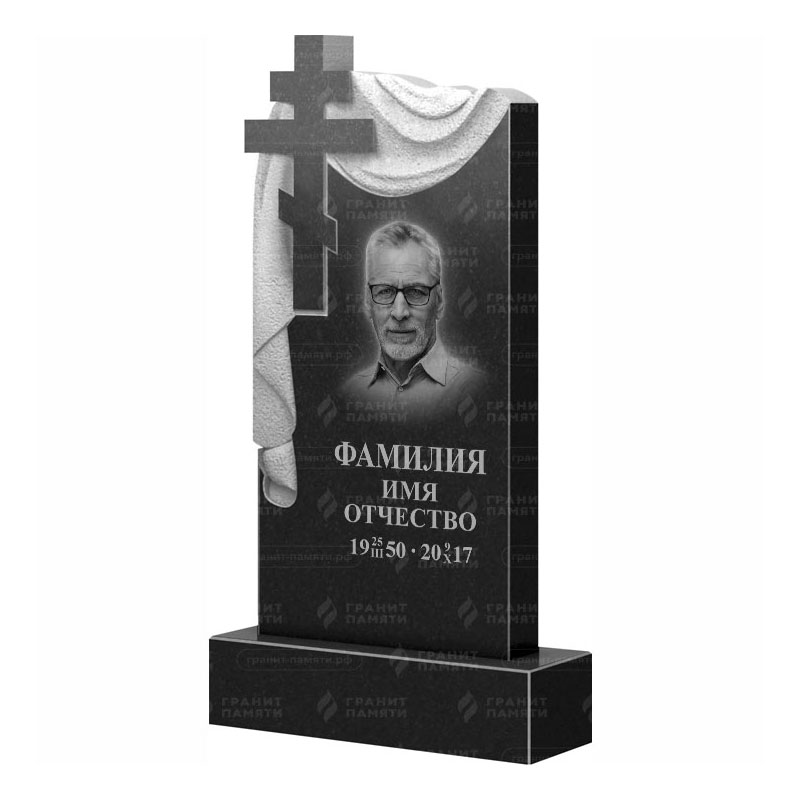 Памятники из гранита с крестом в Октябрьске | Гранитный памятник ФГ-085