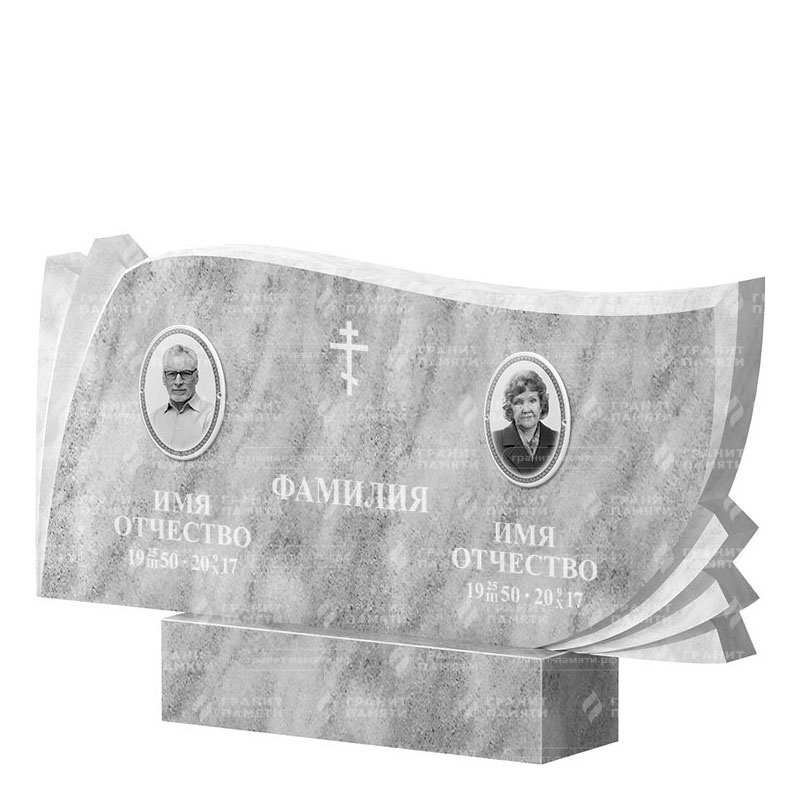Памятники из мрамора в Октябрьске | Двойной мраморный памятник ФМ-265