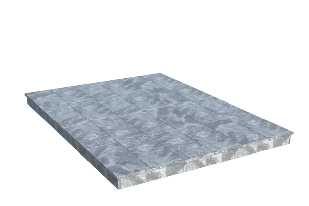 Площадки на могилу в Октябрьске | Площадка с вертикальной (10 см) мраморной облицовкой