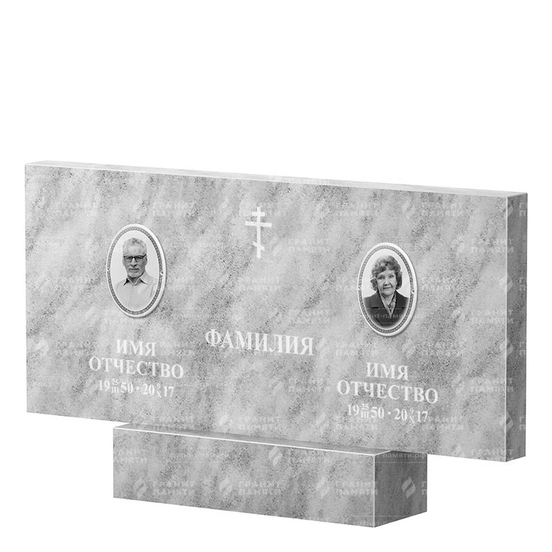 Памятники из мрамора в Октябрьске | Двойной мраморный памятник, прямой
