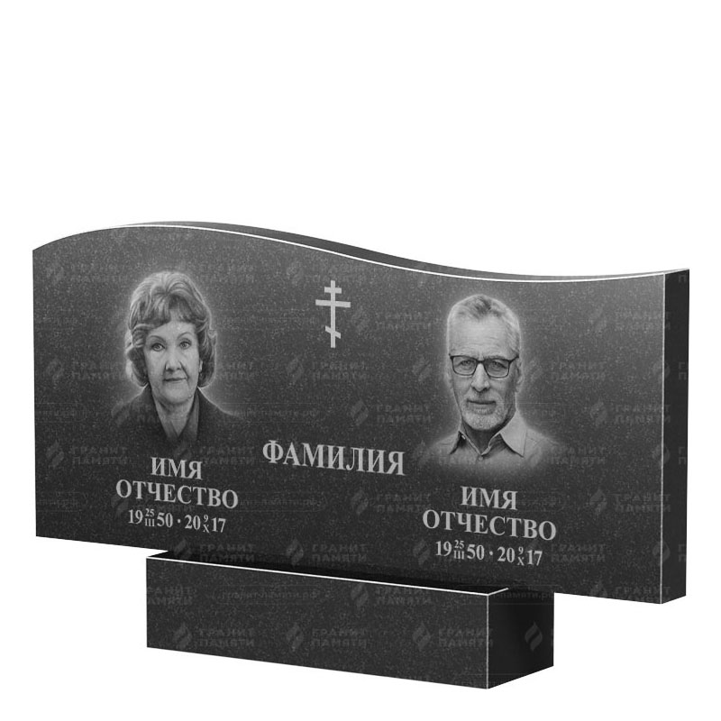 Памятники из гранита двойные в Октябрьске | Двойной гранитный памятник ФГ-255