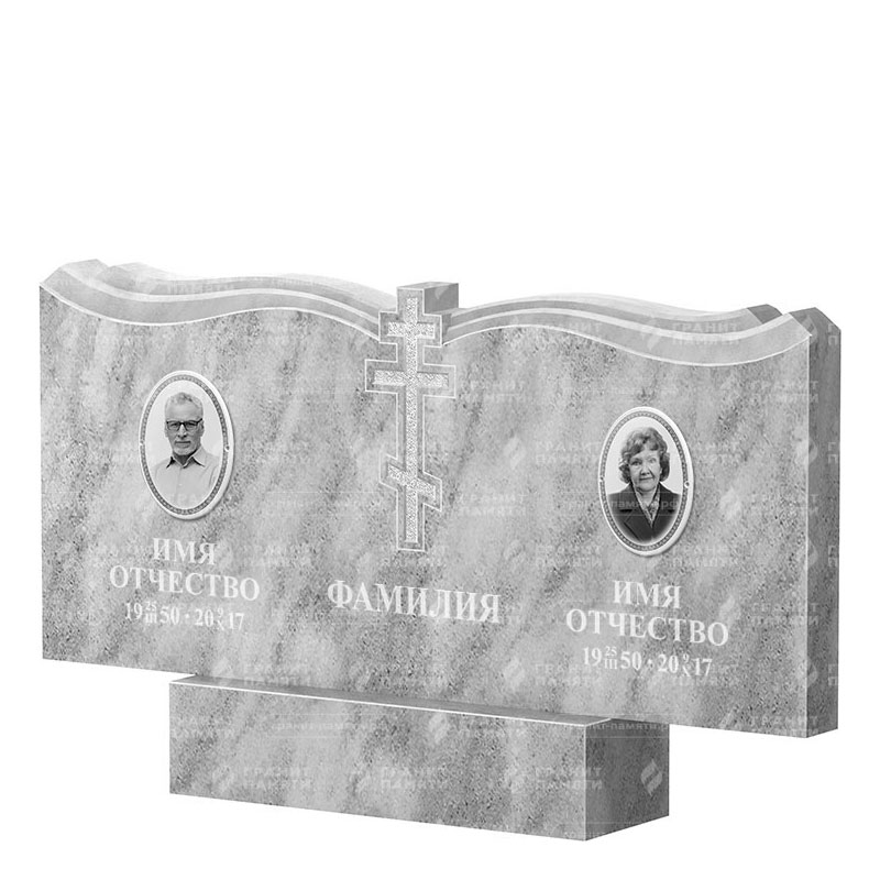 Памятники из мрамора в Октябрьске | Двойной мраморный памятник ФМ-262