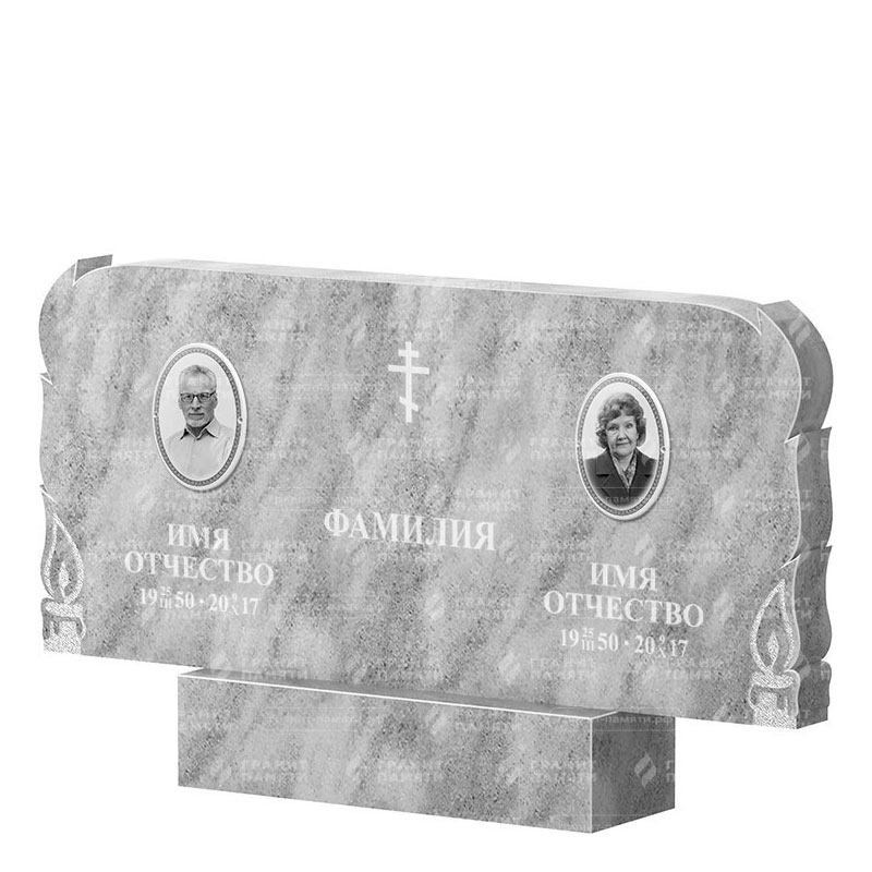 Памятники из мрамора в Октябрьске | Двойной мраморный памятник ФМ-133