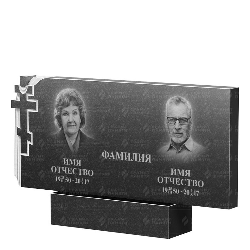 Памятники из гранита двойные в Октябрьске | Двойной гранитный памятник ФГ-139