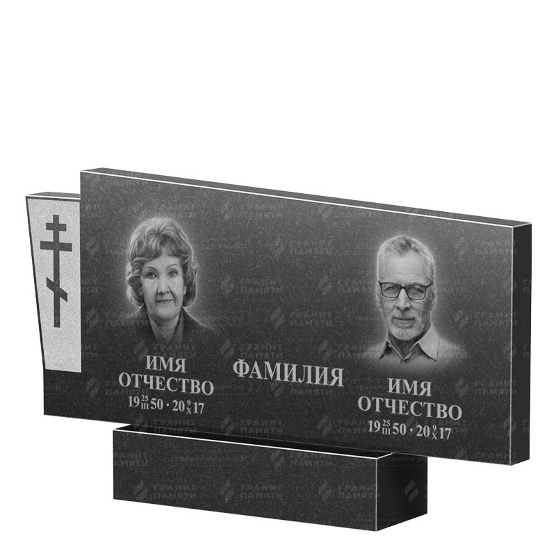 Памятники из гранита двойные в Октябрьске | Двойной гранитный памятник ФГ-137