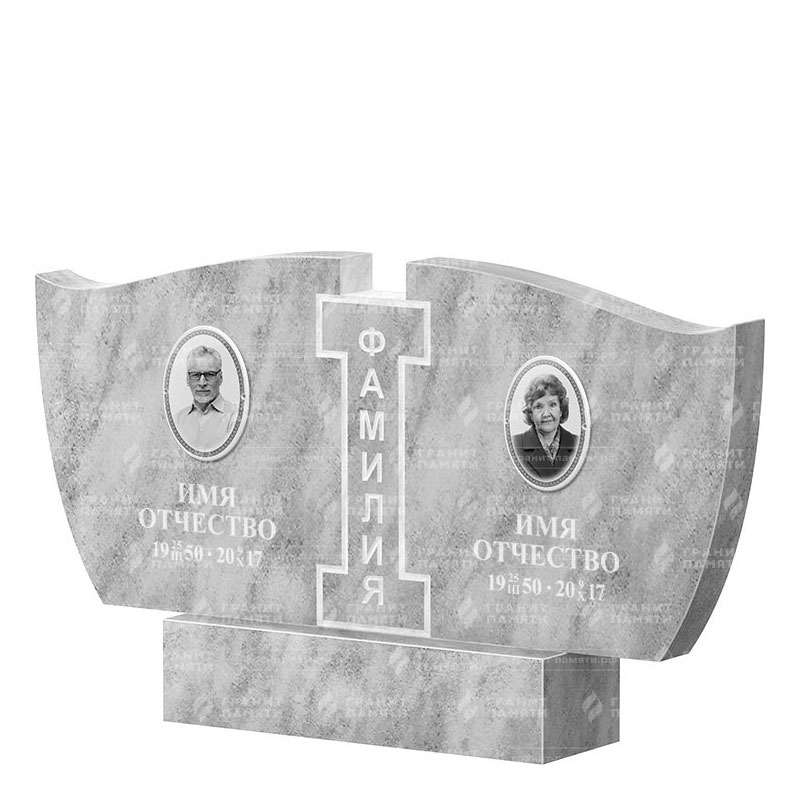 Памятники из мрамора в Октябрьске | Двойной мраморный памятник ФМ-138