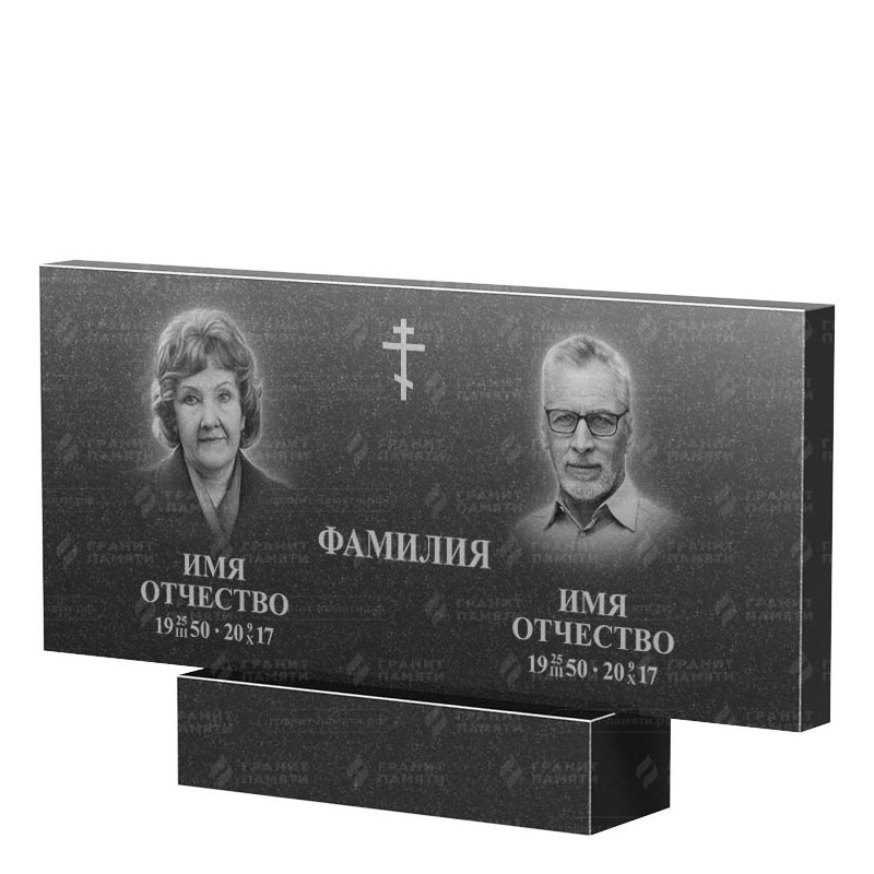Памятники из гранита двойные в Октябрьске | Двойной гранитный памятник, прямой