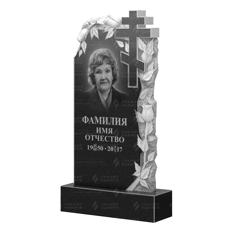 Памятники из гранита с цветами в Октябрьске | Гранитный памятник ФГ-088