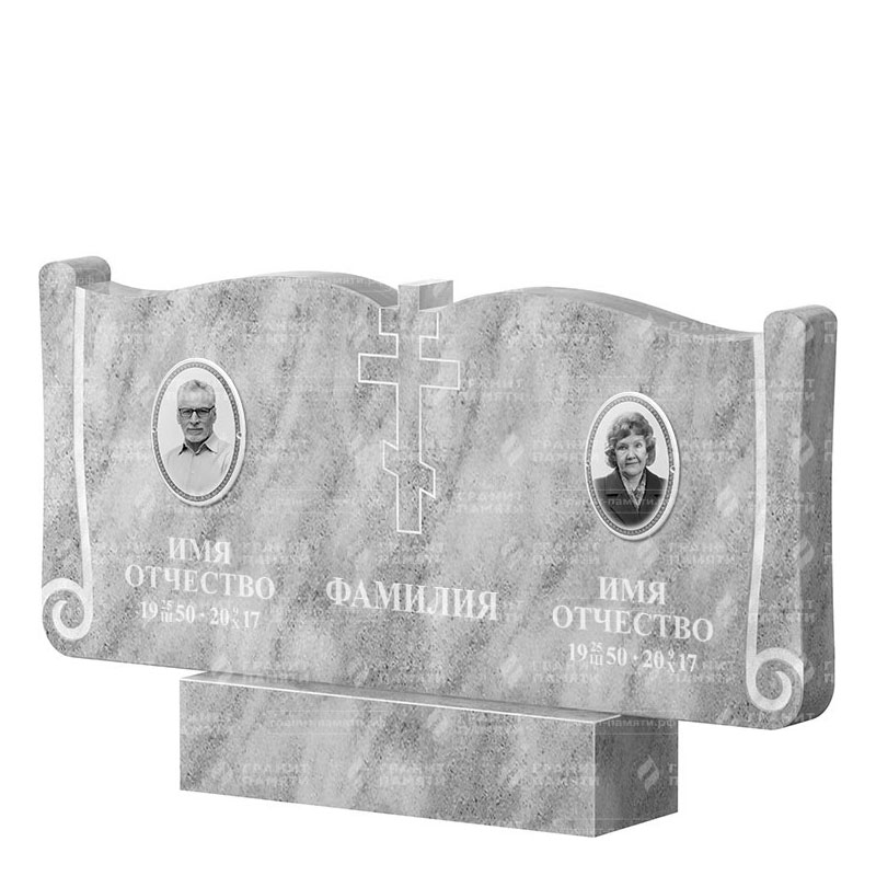 Памятники из мрамора в Октябрьске | Двойной мраморный памятник ФМ-263
