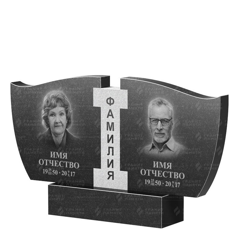 Памятники из гранита двойные в Октябрьске | Двойной гранитный памятник ФГ-138
