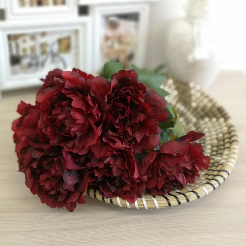 Искусственные цветы в Октябрьске | Цветы искусственные «Пионы», бордовые, букет