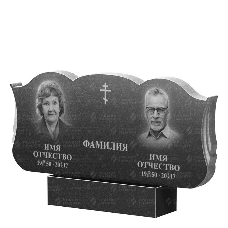 Гранитные памятники в Октябрьске | Двойной гранитный памятник ФГ-261
