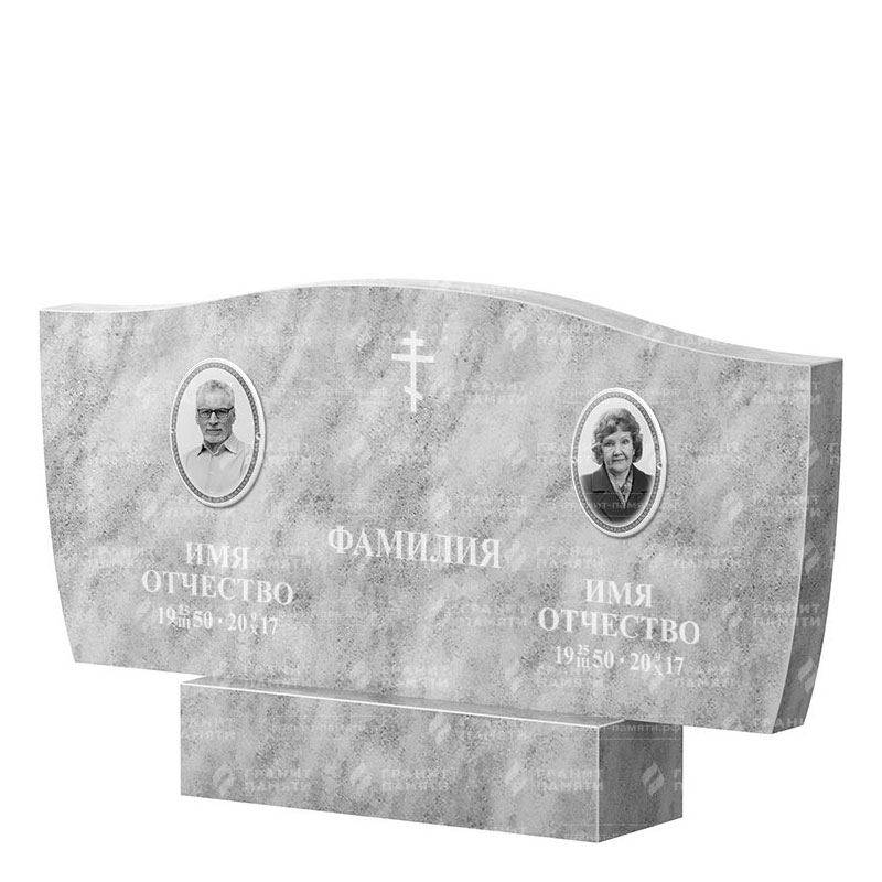 Памятники из мрамора в Октябрьске | Двойной мраморный памятник ФМ-258
