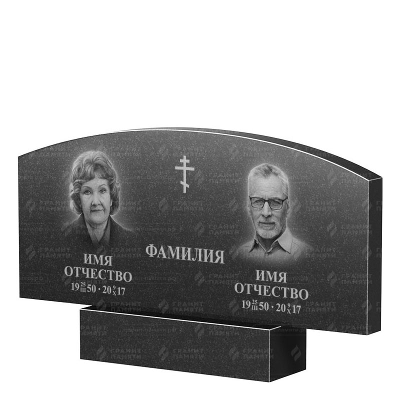 Памятники из гранита двойные в Октябрьске | Двойной гранитный памятник ФГ-256
