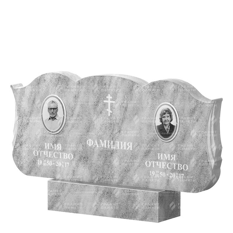 Памятники из мрамора в Октябрьске | Двойной мраморный памятник ФМ-261