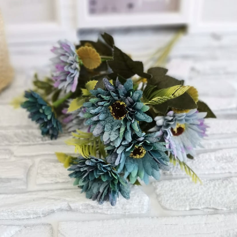 Искусственные цветы в Октябрьске | Цветы искусственные «Ромашки», фиолетово-голубые, букет