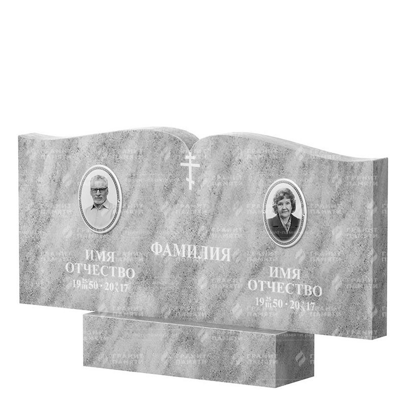 Памятники из мрамора в Октябрьске | Двойной мраморный памятник ФМ-259