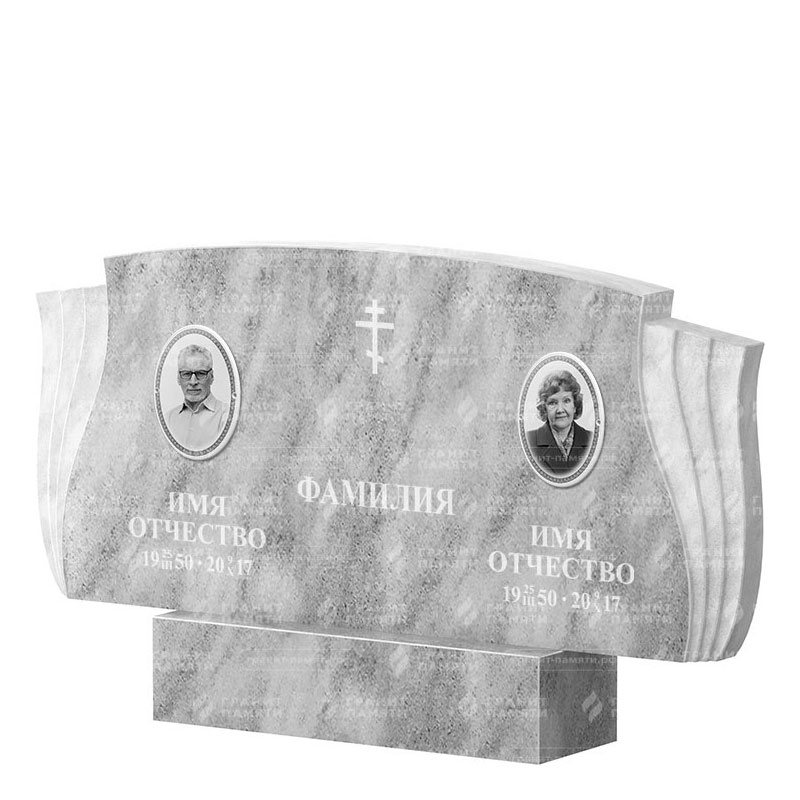 Памятники из мрамора в Октябрьске | Двойной мраморный памятник ФМ-264