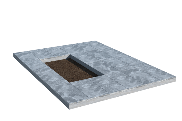 Площадки на могилу в Октябрьске | Площадка с мраморной облицовкой (под цветник)