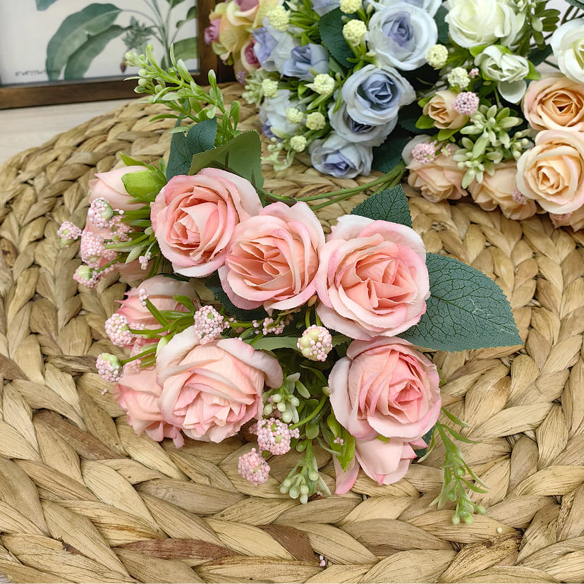 Искусственные цветы в Октябрьске | Цветы искусственные «Розы», нежно-розовые, букет