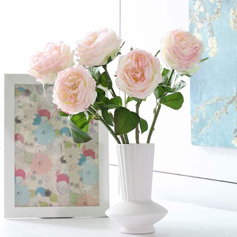 Искусственные цветы в Октябрьске | Цветок искусственный «Роза пионовидная», молочно-розовая, одиночный