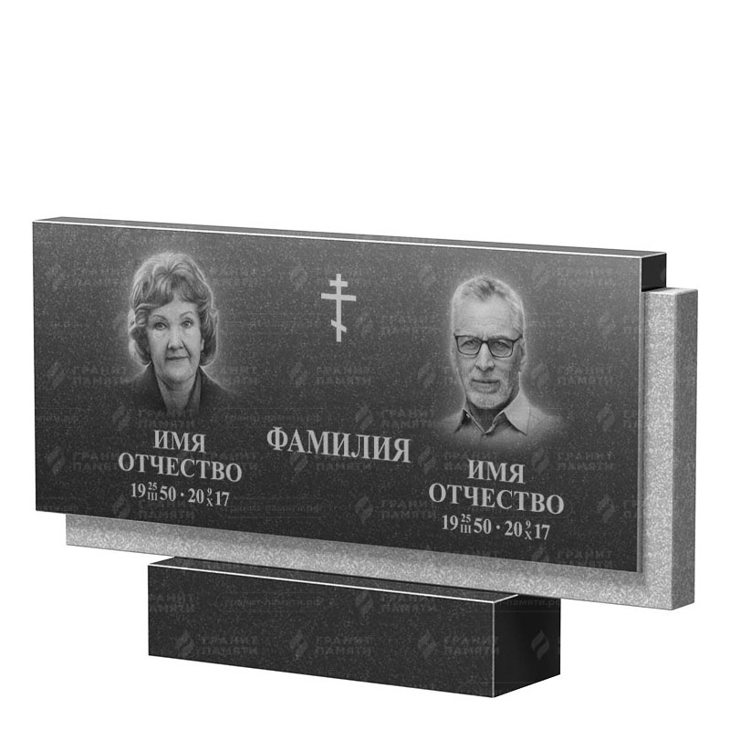 Памятники из гранита двойные в Октябрьске | Двойной гранитный памятник ФГ-132