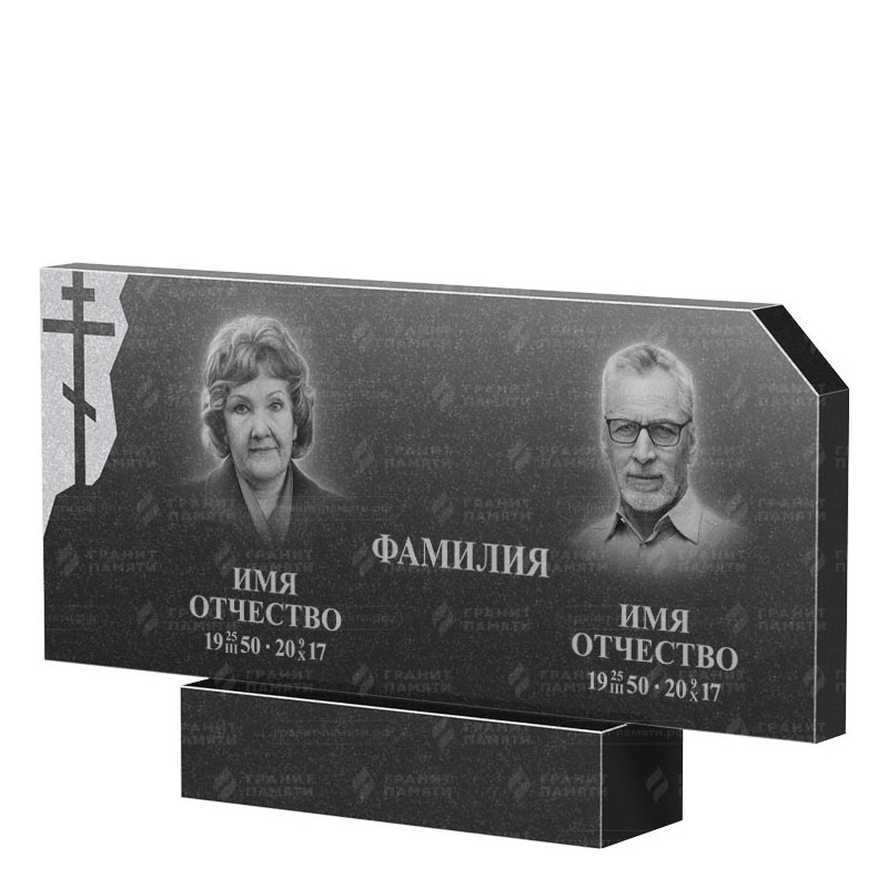 Памятники из гранита двойные в Октябрьске | Двойной гранитный памятник ФГ-134