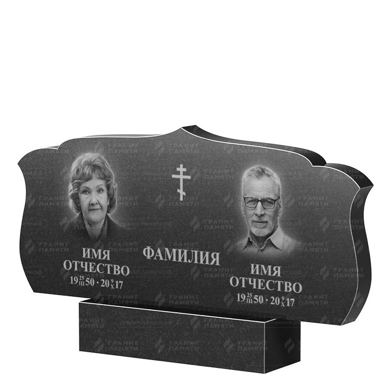 Памятники из гранита двойные в Октябрьске | Двойной гранитный памятник ФГ-130